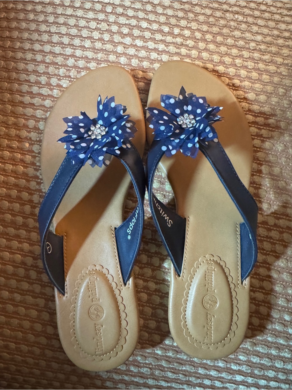 Lindsay Phillips Switch Flops Floral Thong Sandals w interchangeable snaps